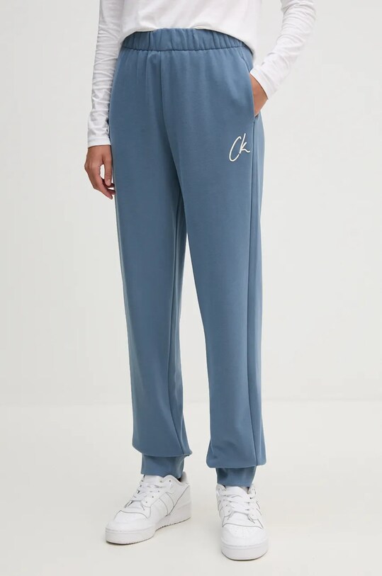 Бавовняні спортивні штани Calvin Klein Jeans блакитний J20J224441