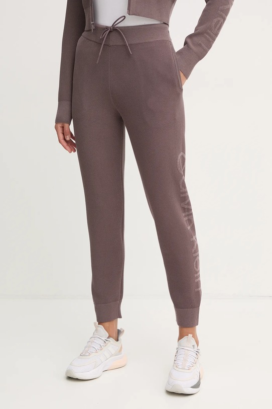 Tepláky Calvin Klein Performance pletenina fialová 00GWF4P600