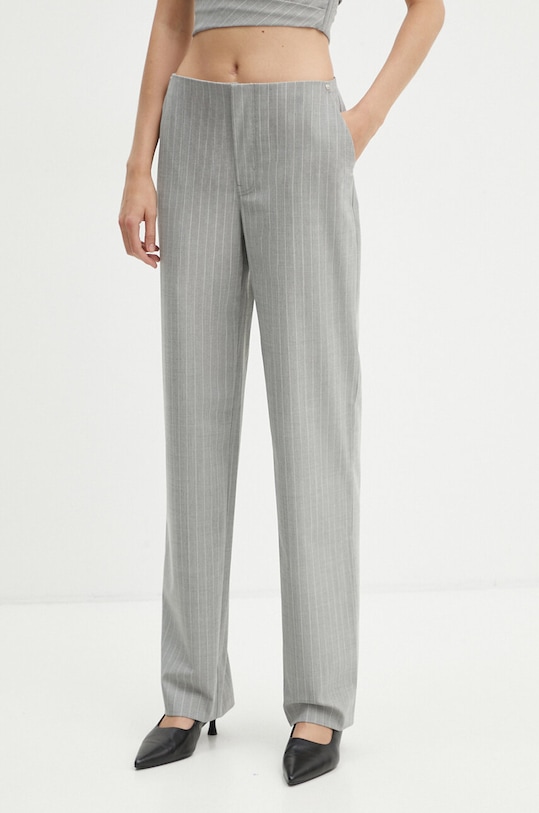 Штани з домішкою вовни Moschino Jeans прямий сірий 0307.8725