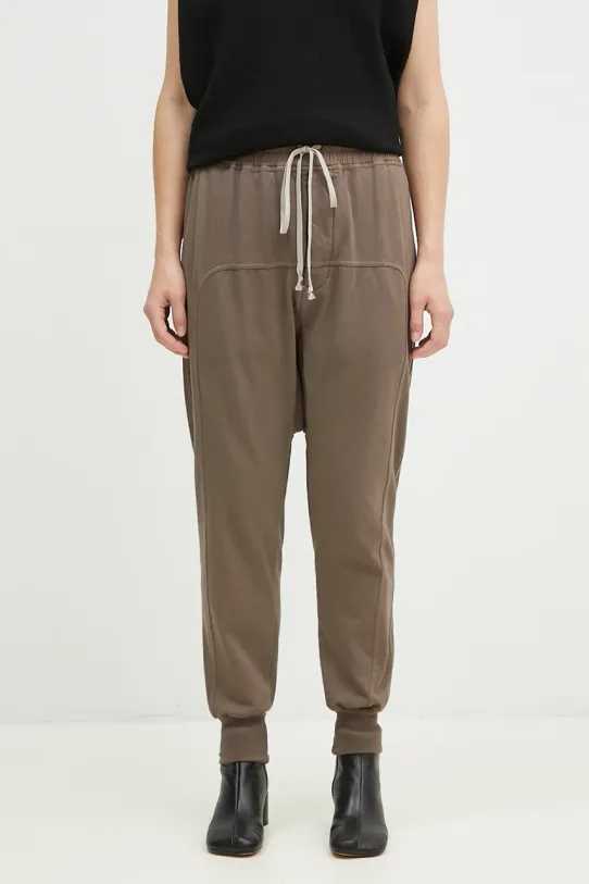 Bavlnené tepláky Rick Owens Prisoner Drawstring bavlna sivá DS02D2330.RIG