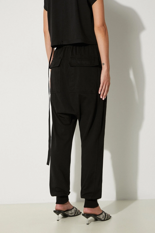 Abbigliamento Rick Owens pantaloni della tuta di cotone Prisoner Drawstring DS02D2330.RIG nero