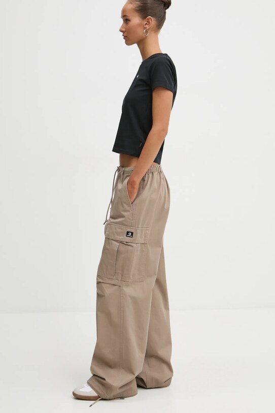 Converse pantaloni de bumbac drept maro 10026957.A03