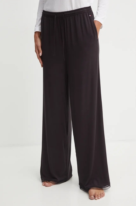 Homewear hlače Tommy Hilfiger pletivo crna UW0UW05575