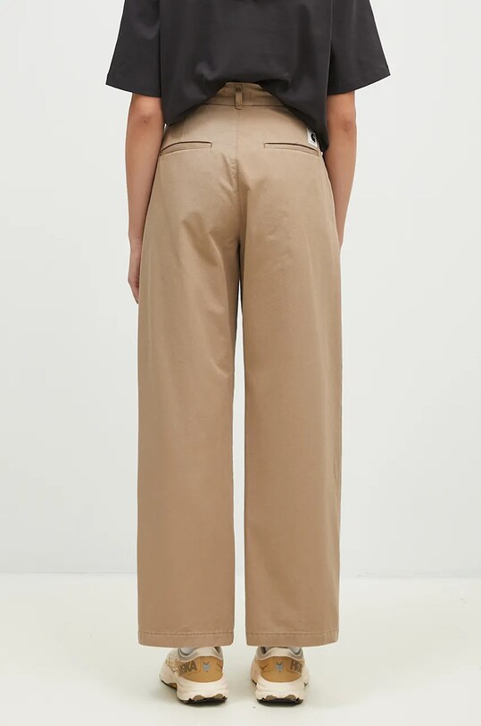 Odzież Carhartt WIP spodnie bawełniane Leola Pant I033147.8Y06 beżowy