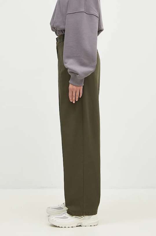 Bavlněné kalhoty Carhartt WIP Brady Pant I033770.666GT zelená AW24