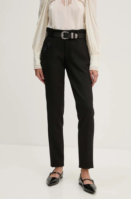 ZADIG&VOLTAIRE pantaloni drept negru WWPA01848