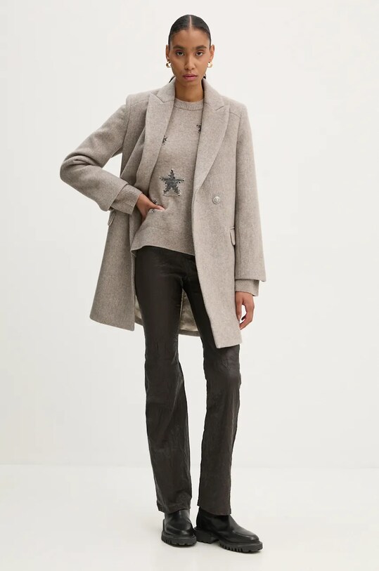 ZADIG&VOLTAIRE pantaloni de piele RWPA00073 maro AW24