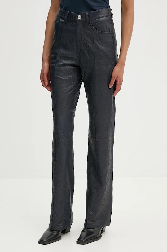 ZADIG&VOLTAIRE pantaloni de piele drept bleumarin RWPA00083