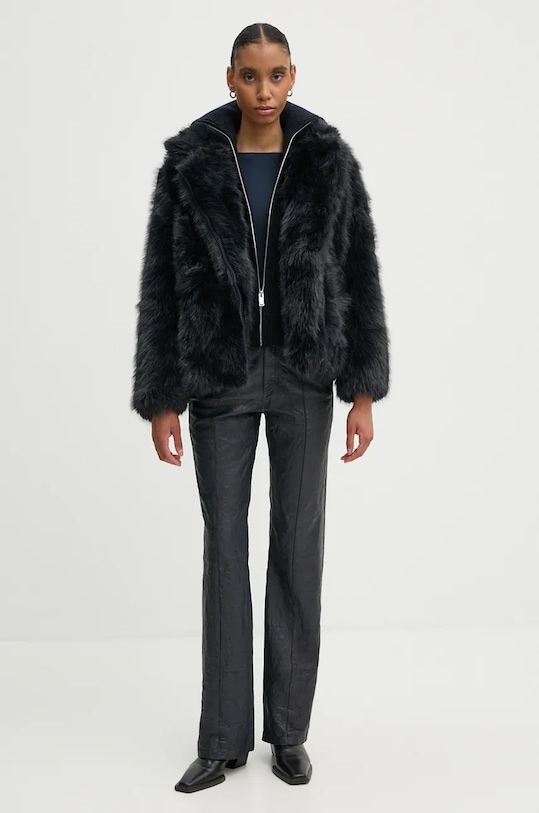 ZADIG&VOLTAIRE pantaloni de piele RWPA00083 bleumarin AW24