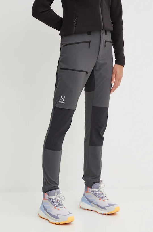 Штани outdoor Haglöfs Mid Slim тканина сірий 607252