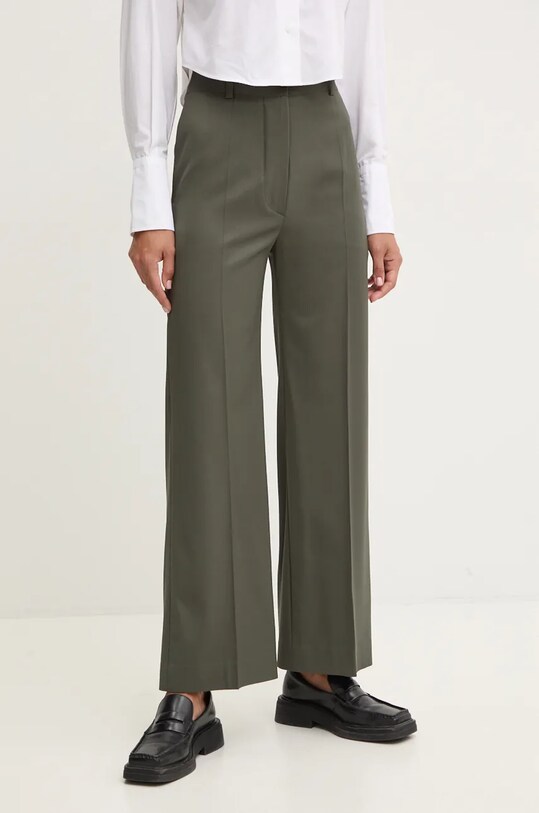 Patou pantaloni de lana drept verde TR0020103