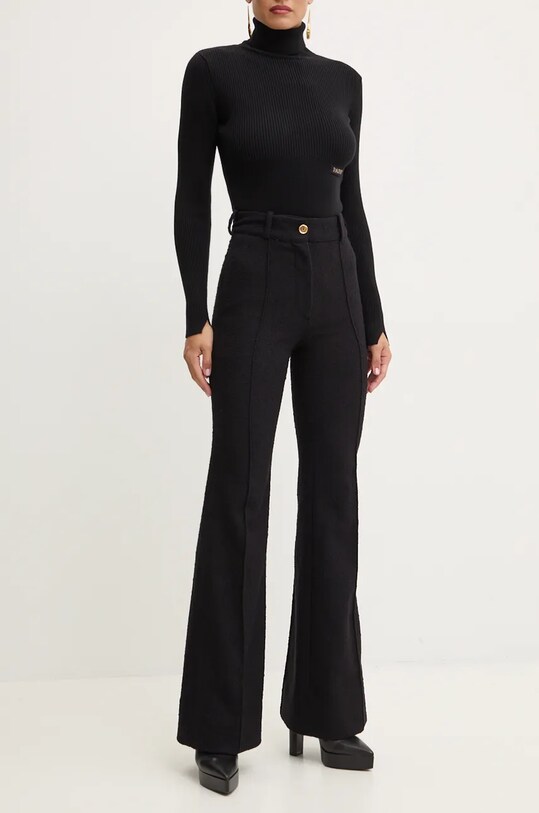 Patou pantaloni de lana tricotaj negru TR0420185