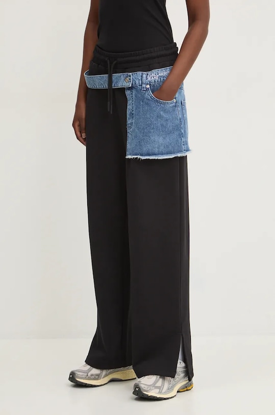 Karl Lagerfeld Jeans pantaloni de trening bumbac negru 246J1002