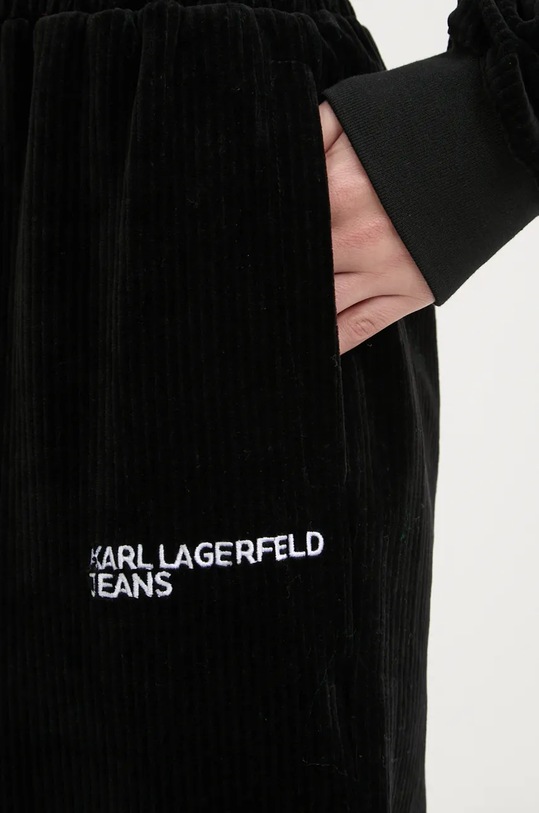 Karl Lagerfeld Jeans spodnie dresowe welurowe czarny 246J1003