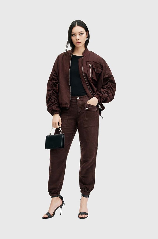 Ľanové nohavice AllSaints VAL W016TB