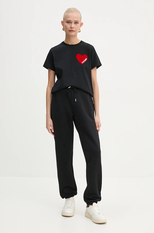Βαμβακερό παντελόνι FROM FUTURE WJO01491 μαύρο SS25