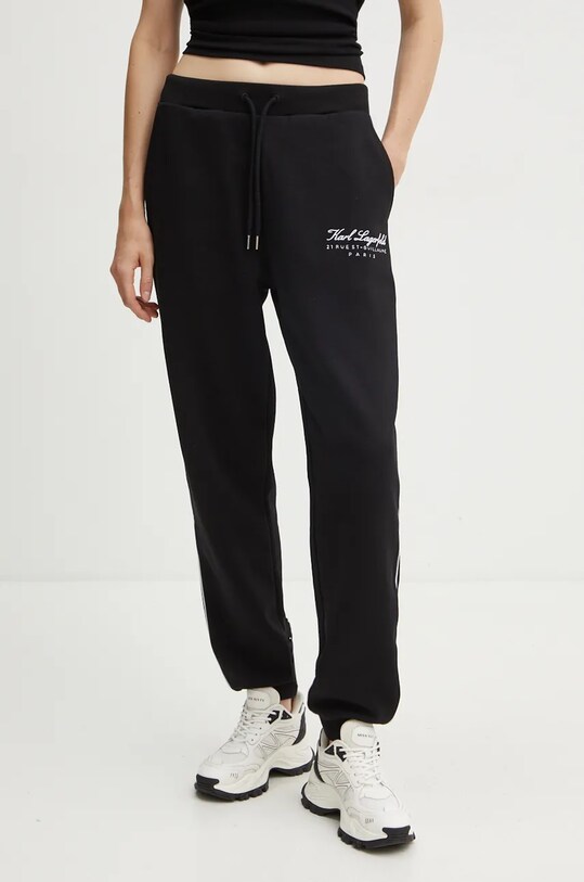 Спортивні штани Karl Lagerfeld трикотаж чорний 246W2108