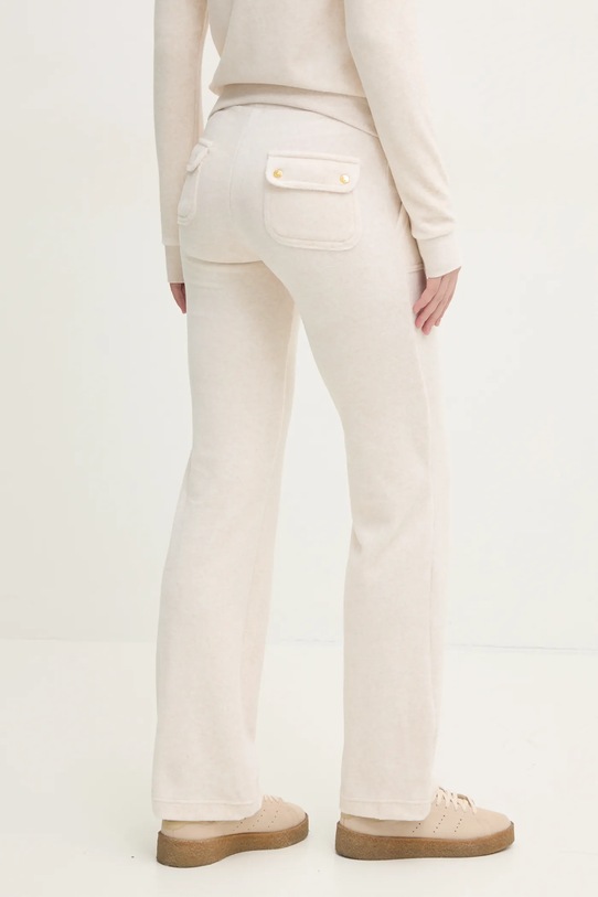Îmbrăcăminte Juicy Couture pantaloni de trening din velur DEL RAY GOLD HW JCAP180G.692 bej