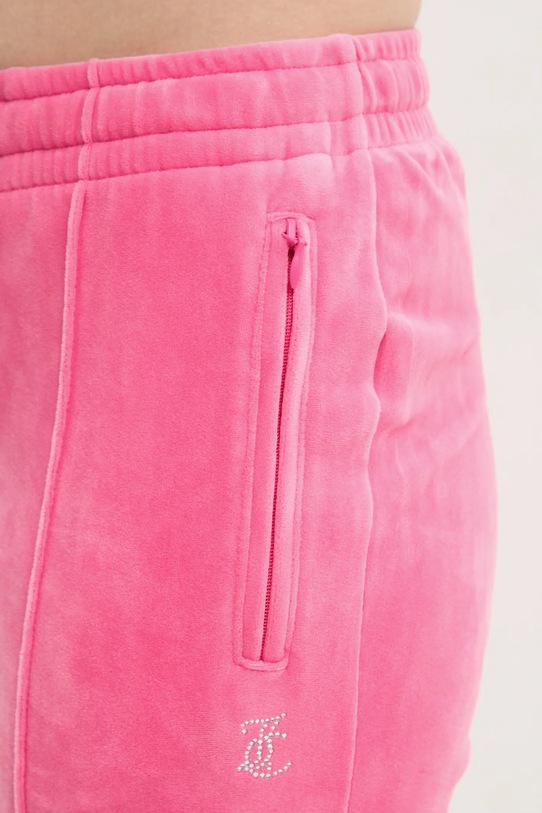 Juicy Couture spodnie dresowe welurowe TINA TRACK PANT różowy JCAPW045.679