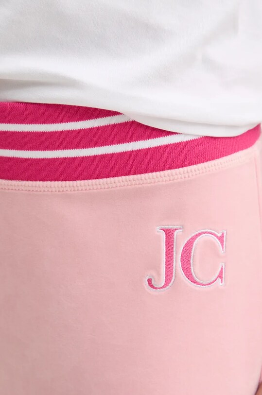 Velurové teplákové kalhoty Juicy Couture KURT TRACK PANT JCSBJ224418.121 růžová