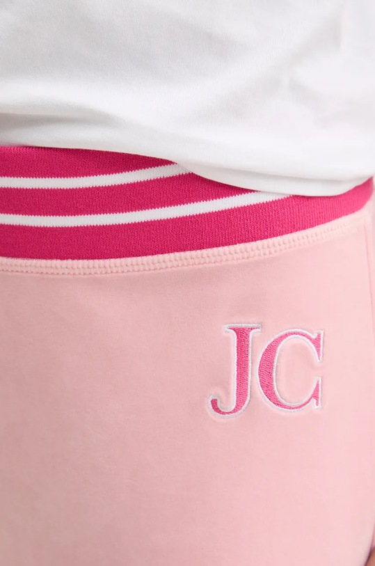 Juicy Couture spodnie dresowe welurowe KURT TRACK PANT JCSBJ224418.121 różowy