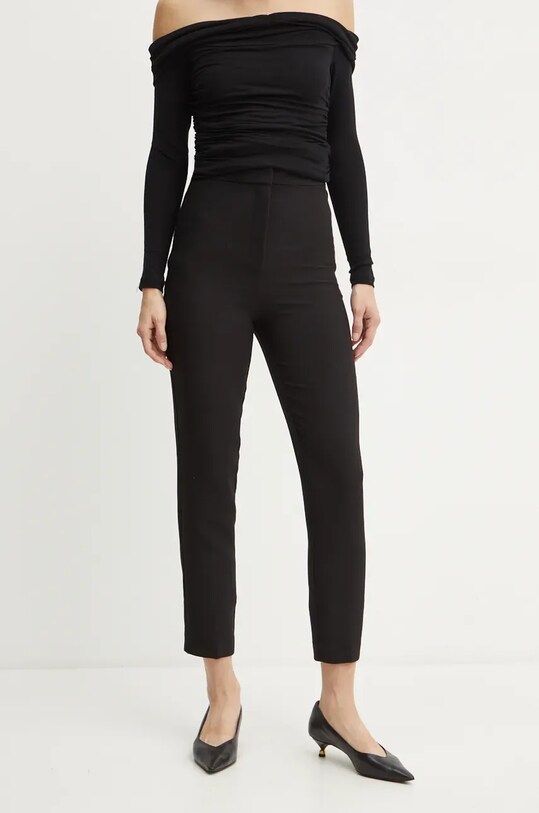 Bardot pantaloni TAILORED panza negru 59618PB
