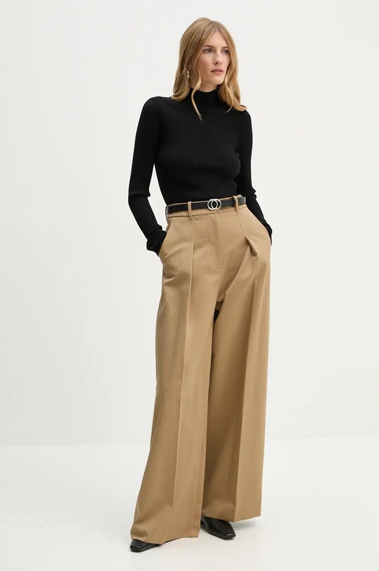 A.L.C. pantaloni de bumbac 2PANT01094 maro AW24