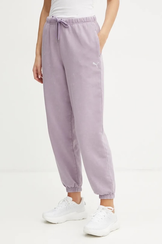 Βαμβακερό παντελόνι Puma βαμβάκι ροζ 626802