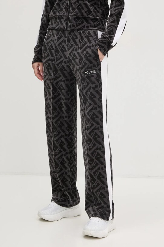 Puma pantaloni de trening din velur PUMA X SQUID GAME T7 cu modele gri 627433