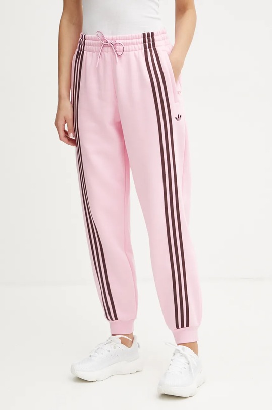 Παντελόνι φόρμας adidas Originals πλεκτό ύφασμα ροζ JN8281