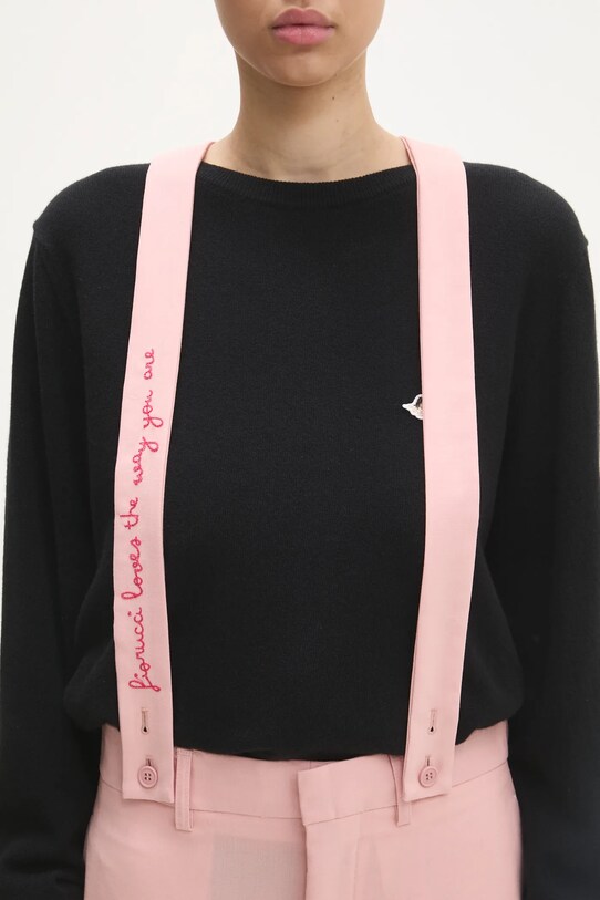 Fiorucci spodnie wełniane W01FMBPA183WO01PN02 różowy