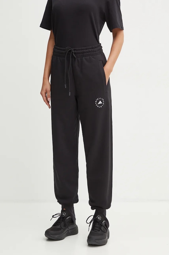 adidas by Stella McCartney pantaloni de trening bumbac negru IW9852