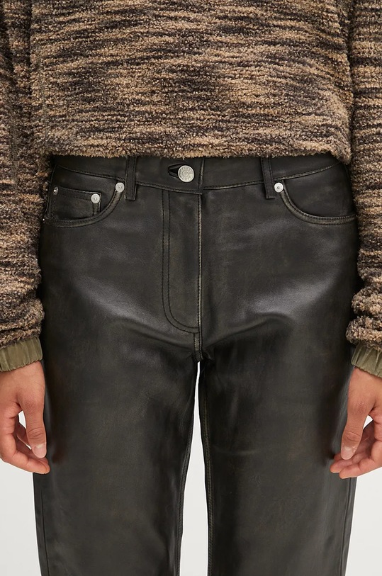 Кожаные брюки Samsoe Samsoe Salynn чёрный F24300138