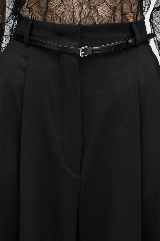 Vlněné kalhoty Sportmax Kiens12 černá 2422136022600