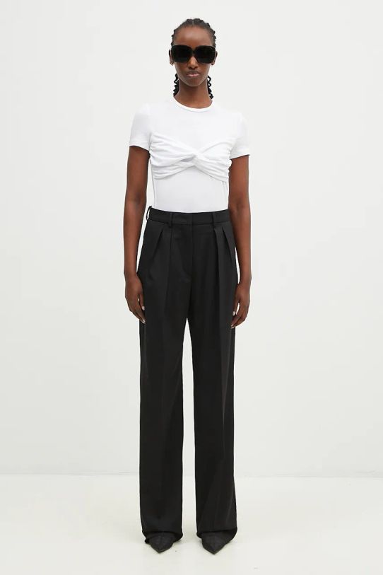 Sportmax pantaloni in lana Assuan 2422136032600 nero