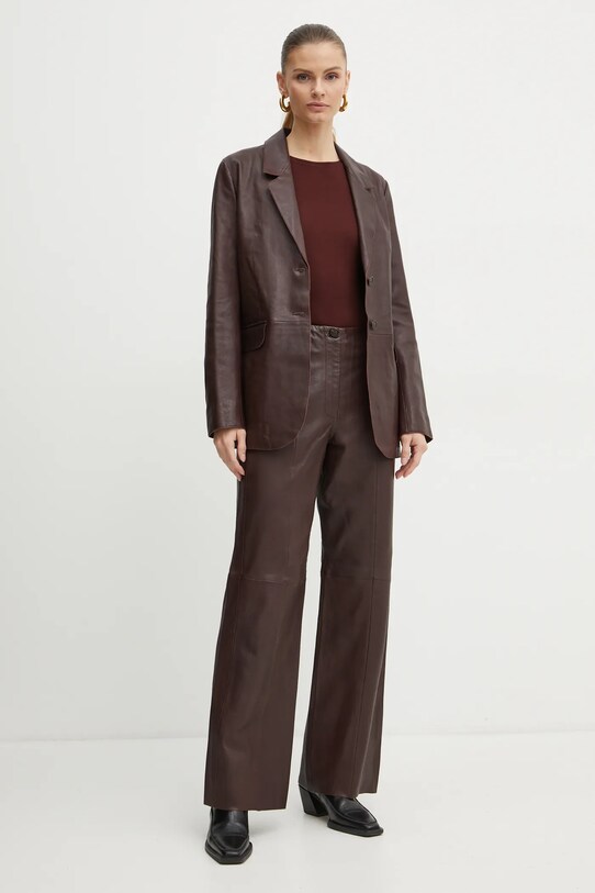 Шкіряні штани Forte Forte 13215.mypants червоний AW24