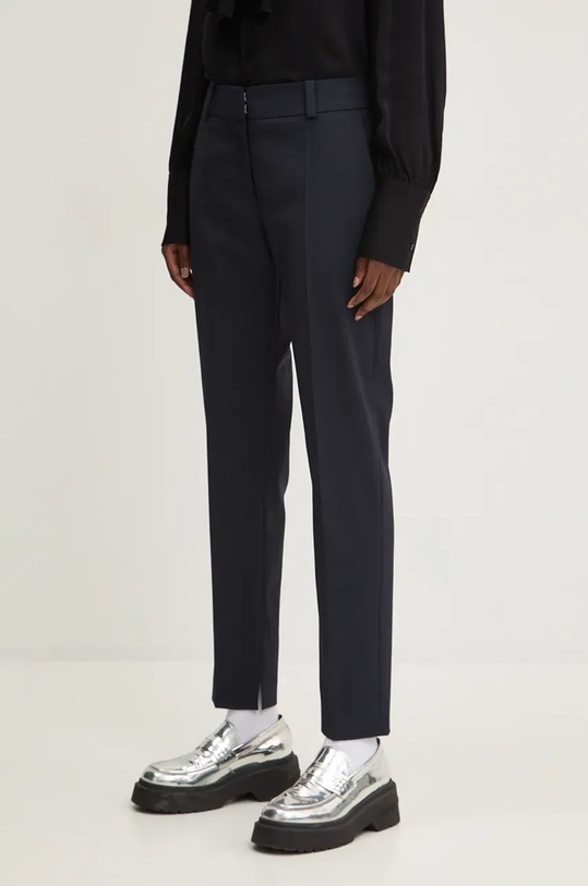 Παντελόνι από μείγμα μαλλιού HUGO με ελαστάν σκούρο μπλε 50516132