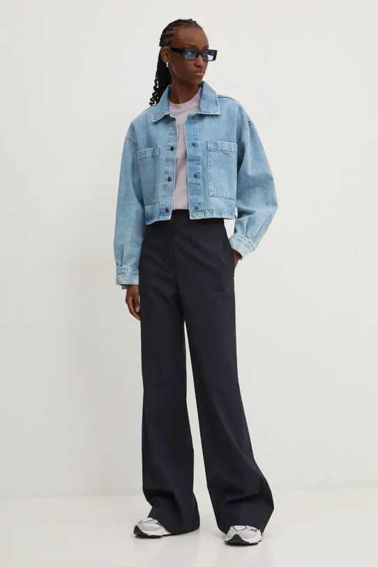 Παντελόνι από μείγμα μαλλιού HUGO 50516143 σκούρο μπλε AA00