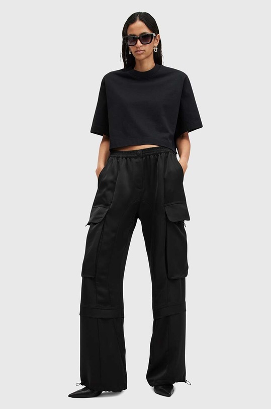 Παντελόνι AllSaints BARBARA TROUSER ψηλή μαύρο W011TB