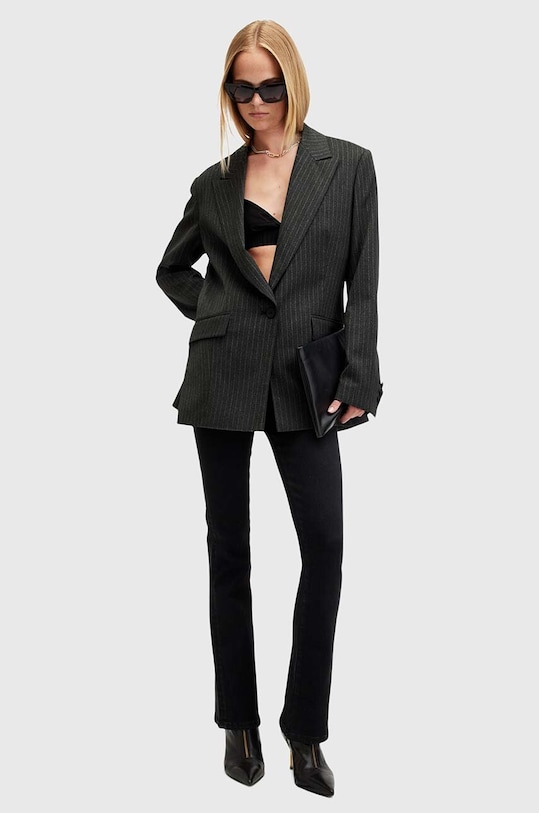 AllSaints spodnie bawełniane DANI SIZEME BOOTCUT bawełna czarny W043EB