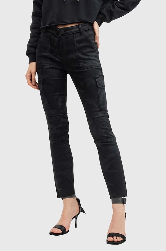 AllSaints spodnie DURAN CAMO CARGO W065EB czarny AW24