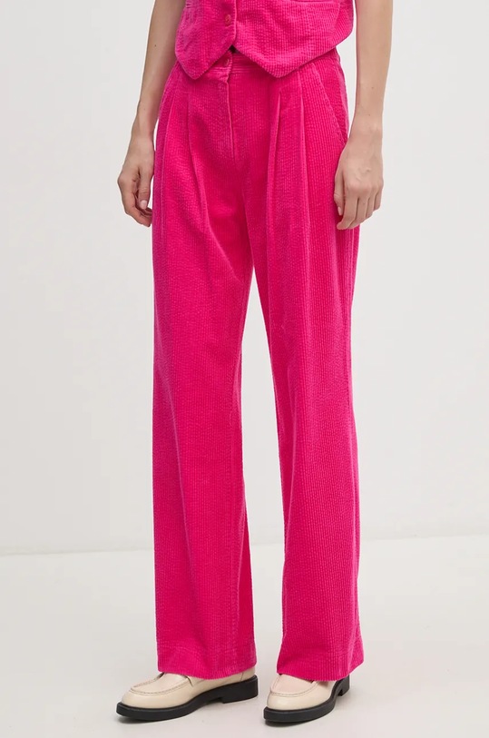 Hlače od samta La Petite Française PFPACIFIQUE pamuk roza PFPACIFIQUE