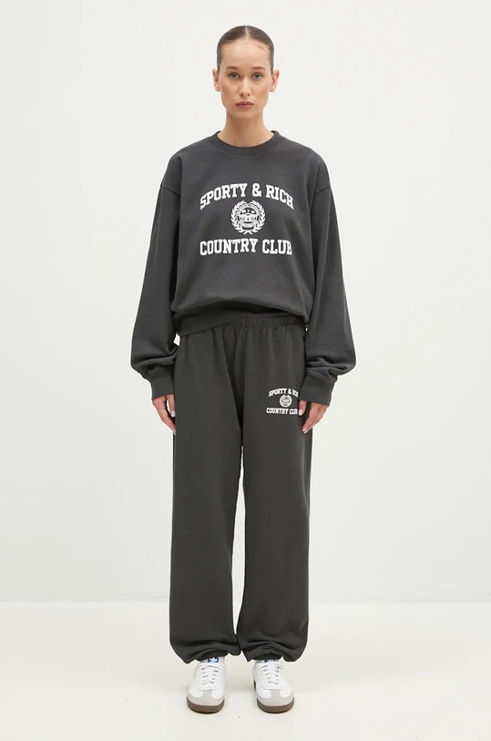 Бавовняні спортивні штани Sporty & Rich Varsity Crest PA020S409VF сірий