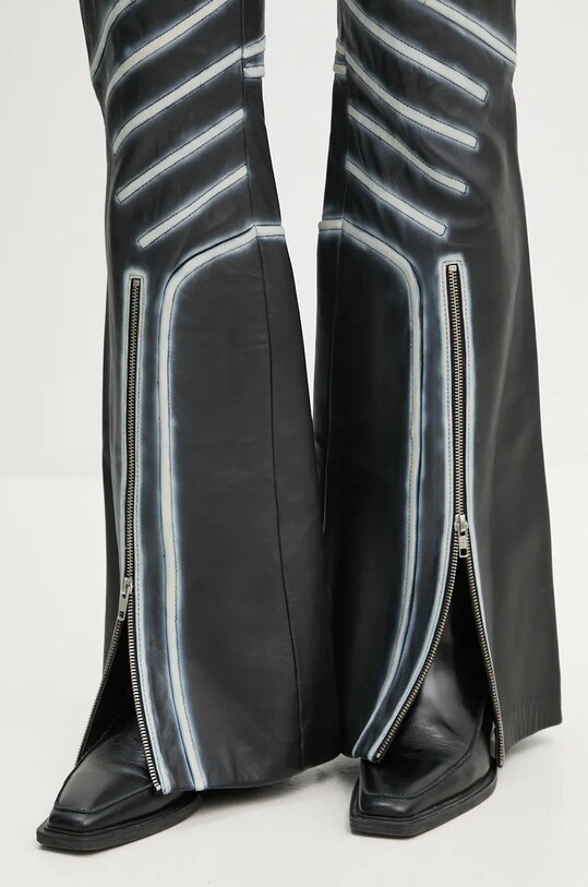 Кожаные брюки Stand Studio Moto Trousers Detailed 62287.7030 чёрный