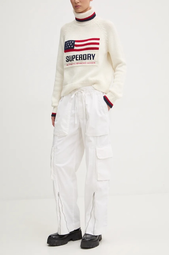 Hlače Abercrombie & Fitch Z elastanom bež KI156.4433.180