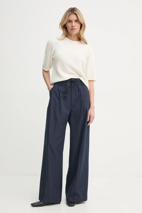 G-Star pantaloni din lână D22883.D721 bleumarin AW24