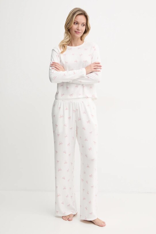 Hollister Co. spodnie piżamowe KI346.4039.108 beżowy AW24