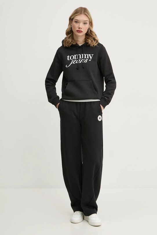 Converse pantaloni de trening 10027565.A01 negru AW24