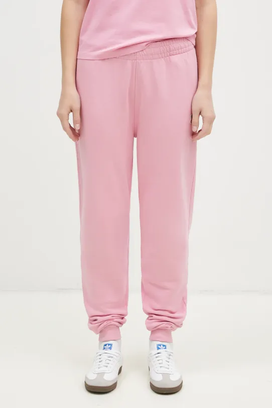 Maison Kitsuné spodnie dresowe Fox Head Patch bawełna różowy MW01109KM0001