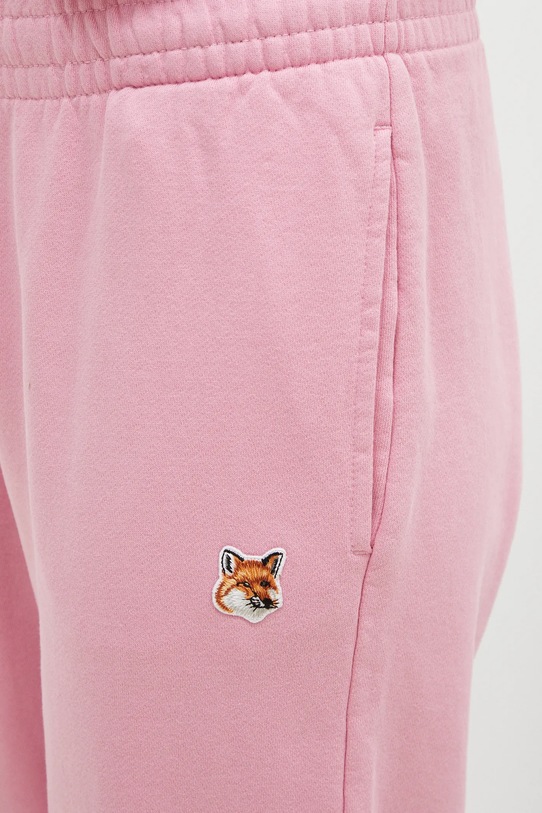 Maison Kitsuné spodnie dresowe Fox Head Patch różowy MW01109KM0001